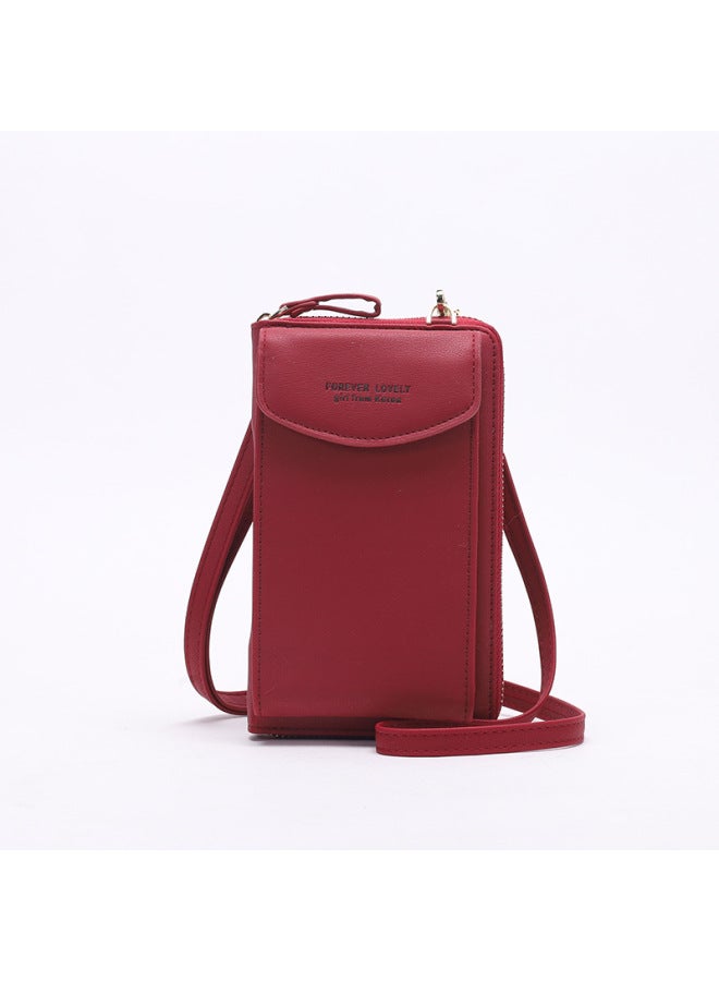 New Rfid Vertical Phone Bag For Women, Large Capacity Pu Wallet, Shoulder Bag, Crossbody Bag, Id Bag, Card Bag - Image 1