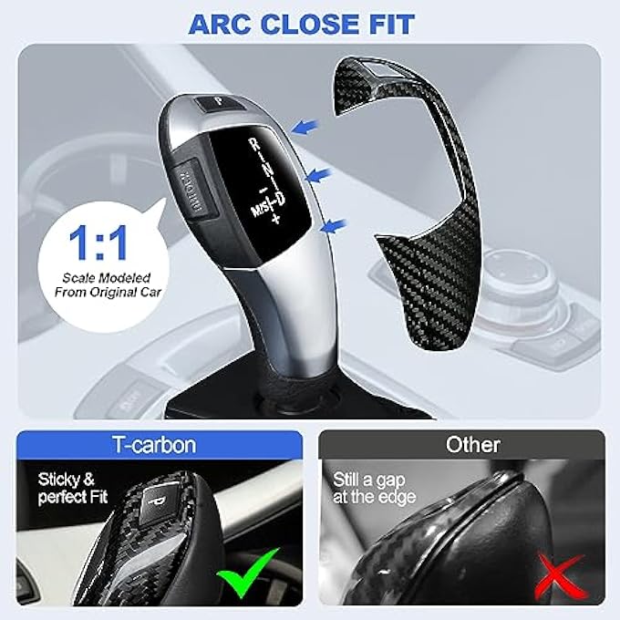 rayihni Carbon Fiber Gear Shift Konb Cover Trim Protector for BMW F01 F02 F03 F04 F07 F10 F11 F15 F16 F18 F25 F26 F30 F31 F34 F35 Interior Accessories20092020 - Image 5