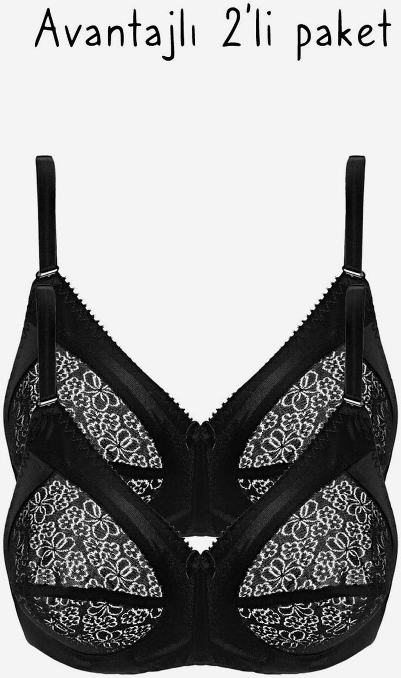 Ayyıldız 777 Black Minimizer Bra 2 Pack  - Image 1