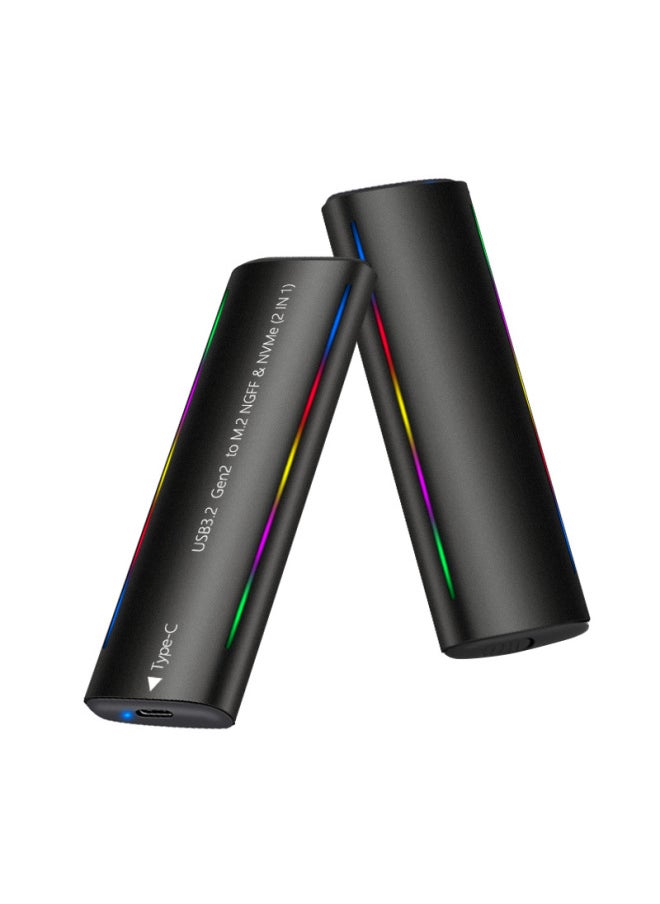 M.2 Solid State Hard Disk Box USB3.1NGFF & Nvme Protocol Horse Light Aluminum Alloy Mobile Hard Disk-Color:Nvme Single Protocol Black (ac)  - Image 5