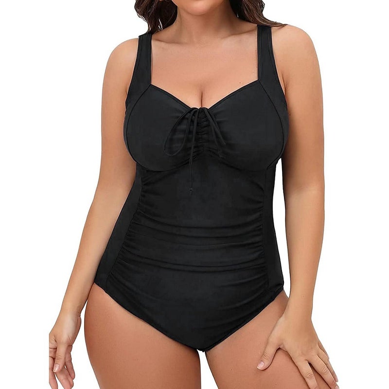 2025 Plus Size Swimsuit Women Solid Color Backless Belly Slim S-5Xl Swimsuit Women - Image 1