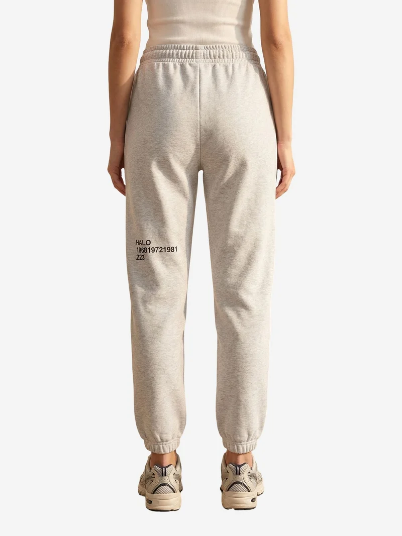 My Fashion Light Grey MY FASHION Mid-Waist Printed Cotton Lycra Joggers for Women | Best Price UAE