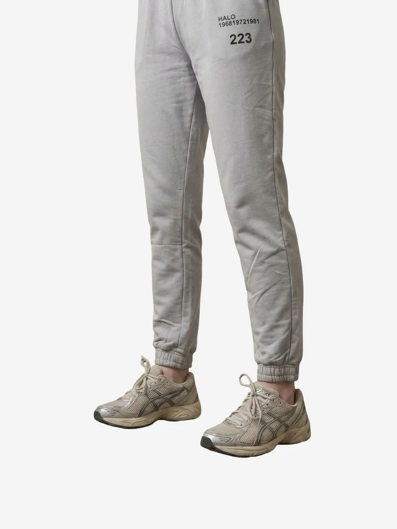 My Fashion Light Grey MY FASHION Mid-Waist Printed Cotton Lycra Joggers for Women | Best Price UAE