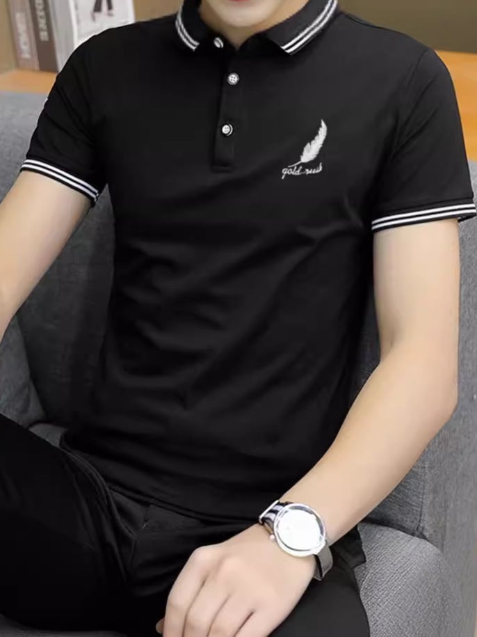 Short-Sleeved T-Shirt Men'S Pure Cotton Printed Top Half-Sleeved Loose T-Shirt With Dragon Pattern Half-Length Clothes Trendy T-Shirt - Image 3