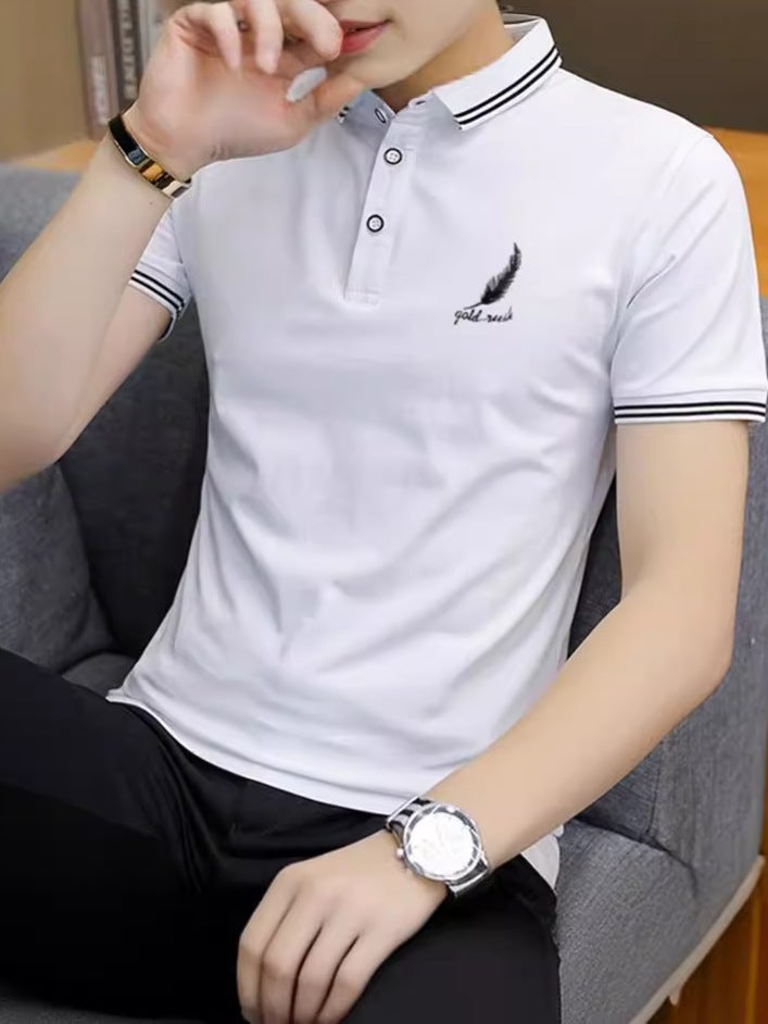 Short-Sleeved T-Shirt Men'S Pure Cotton Printed Top Half-Sleeved Loose T-Shirt With Dragon Pattern Half-Length Clothes Trendy T-Shirt - Image 4