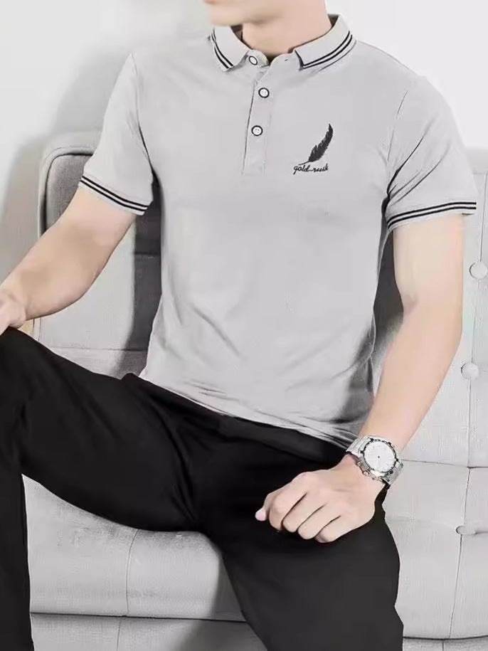 Short-Sleeved T-Shirt Men'S Pure Cotton Printed Top Half-Sleeved Loose T-Shirt With Dragon Pattern Half-Length Clothes Trendy T-Shirt - Image 5