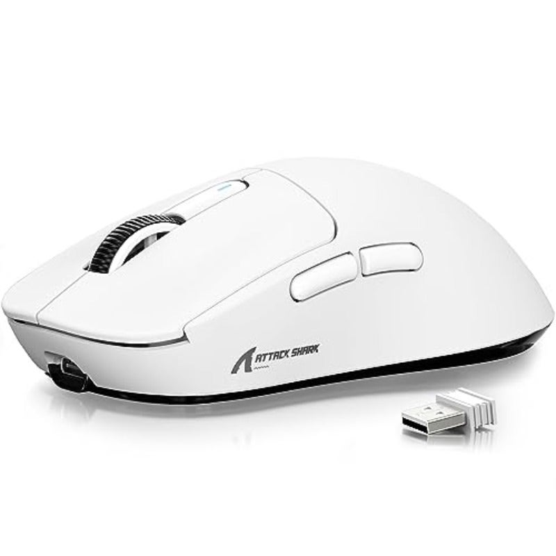 ATTACK SHARK X3 49g Ultralight Mouse PixArt PAW3395 Gaming Sensor BT 2.4G Wireless Wired Gaming Mouse 26000 DPI 200 Hours Battery Office Mice for Win11 Xbox PS Mac White - Image 1