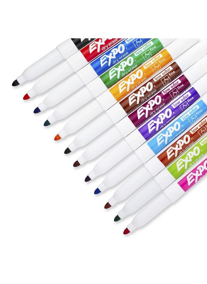 Expo EXPO Low Odor Dry Erase Markers, Fine Tip, Assorted Colors, 12 Count  - Image 3