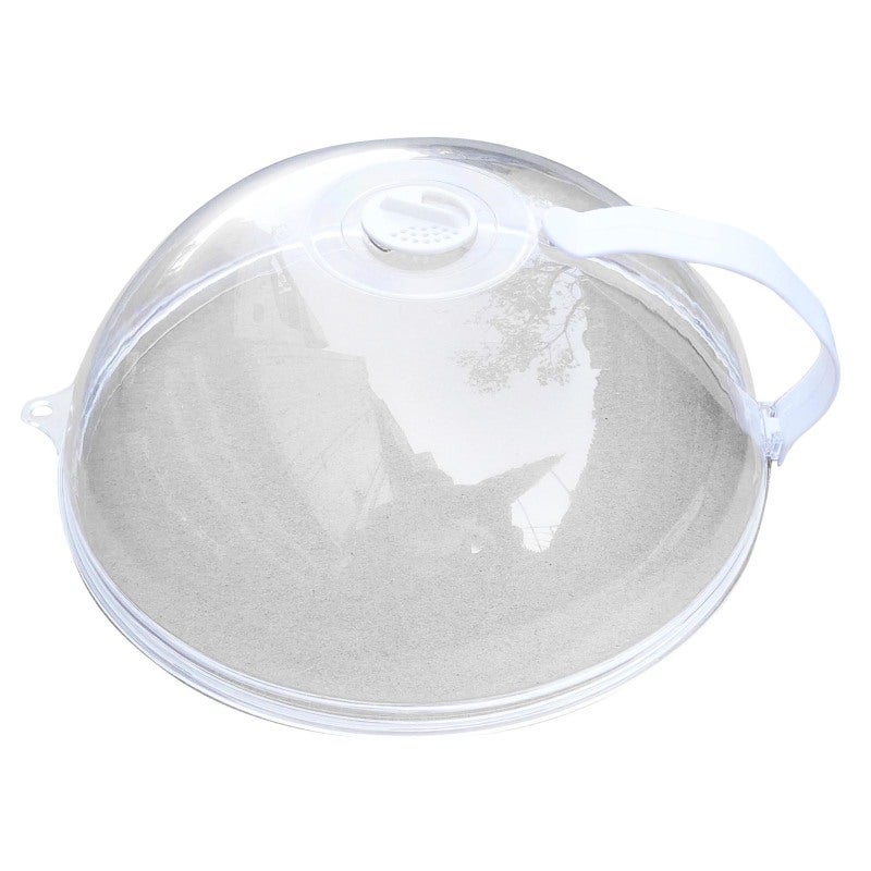 Microwave Splatter Cover: Clear Heat Resistant Plastic With Vent Hole & Handle - Multi-Use Microwave Lid for Home Kitchen Food Heating, Storage - Image 3