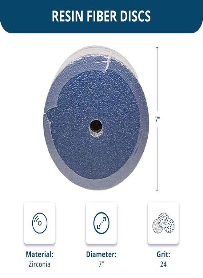 Benchmark Abrasives 7 Inch Sanding Discs Zirconia Resin Fiber Grinding Disc for Grinding, Stripping on Wood, Fiberglass, Steel, Metal, 7/8" Arbor Angle Grinder Sanding Disc, 25 Pack - 24 Grit - Image 5