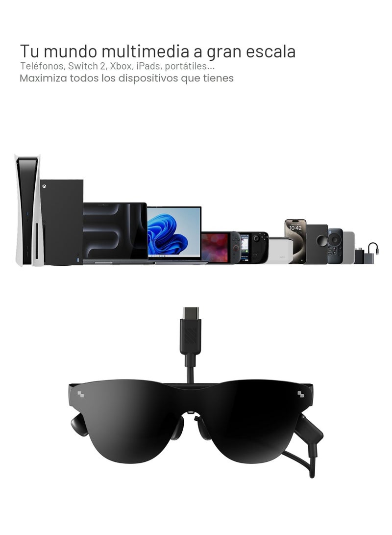 RayNeo Air 4 Pro AR/XR Glasses - HDR10 201" Video Display, 120Hz 3D Movie & Gaming Smart Glasses, USB-C Plug & Play for iPhone 17/16/15, Android, Switch 2, PS5, Steam Deck - Image 4