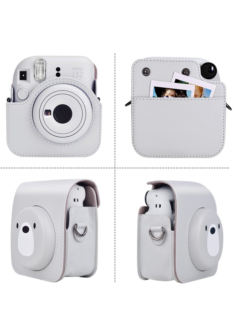 Y&D - Case for Fuji Instax Mini 12/Polaroid 12, PU Leather Protective Fujifilm 12 Instant Camera, Removable with Adjustable Shoulder Strap - Image 1