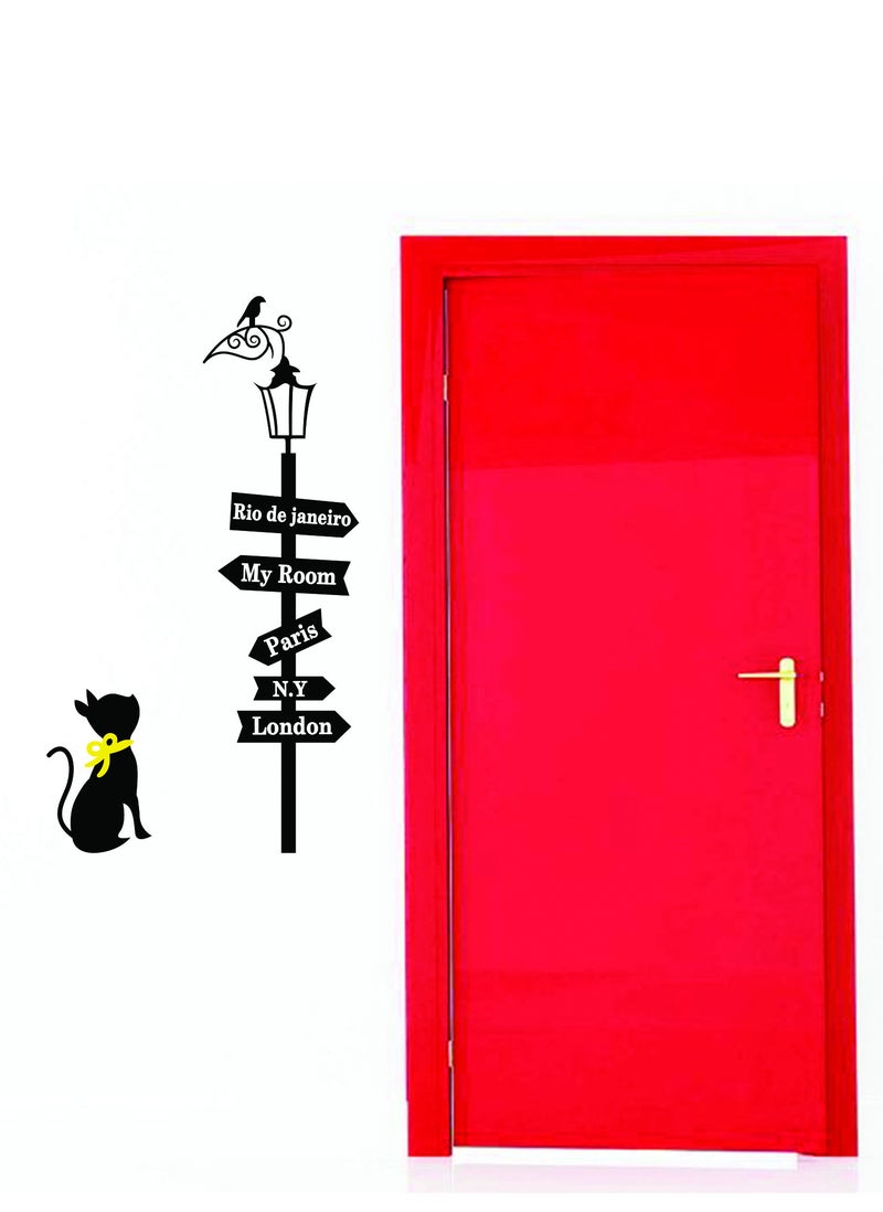 Spoil Your Wall Cat Looking at Directions Design Wall Decal - Wall Arts Home Décor - Wall Sticker, 50x90 cm by Spoil Your Wall  - Image 4