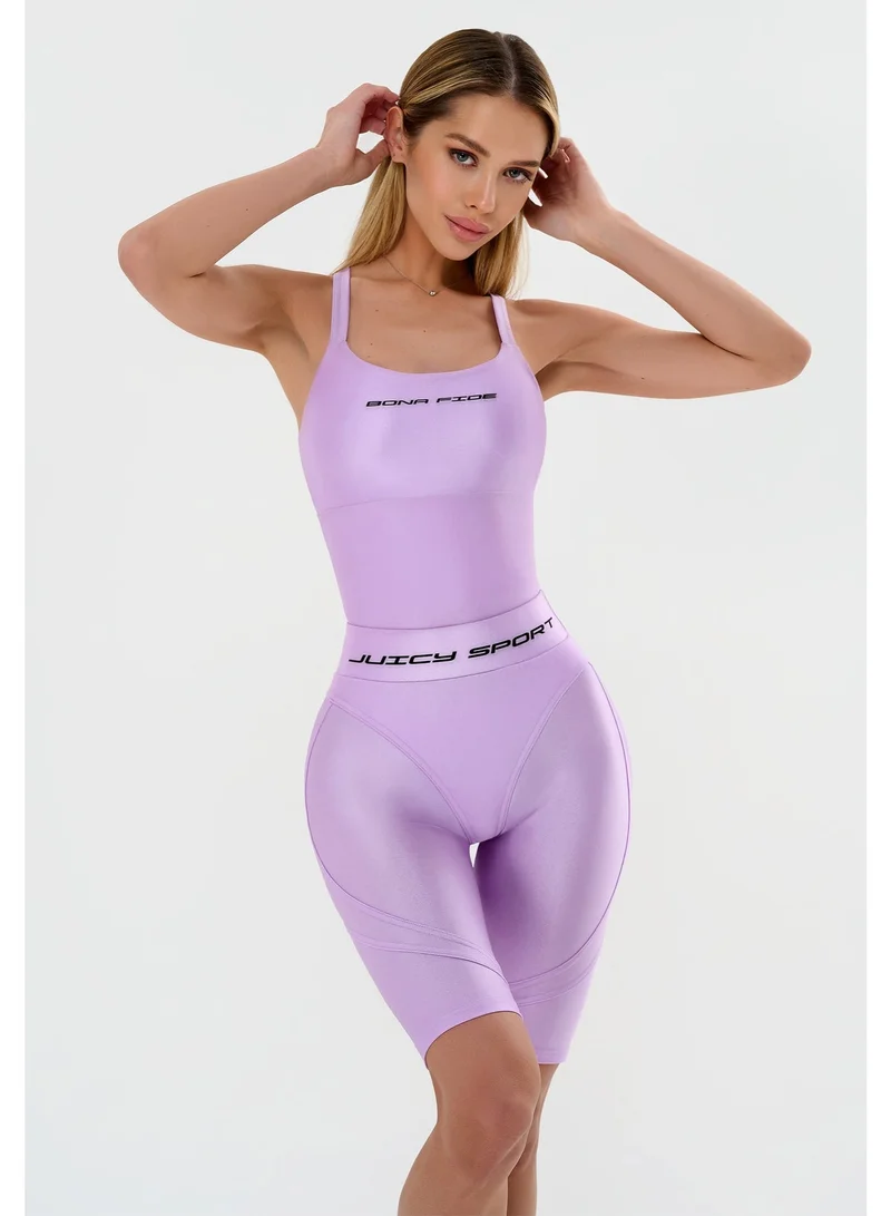 Bona Fide Juicy Lilac Bona Fide Premium Quality High Waist Biker Shorts for Women with Push Up - Womens Shorts for Gym, Workout for Women | Best Price UAE