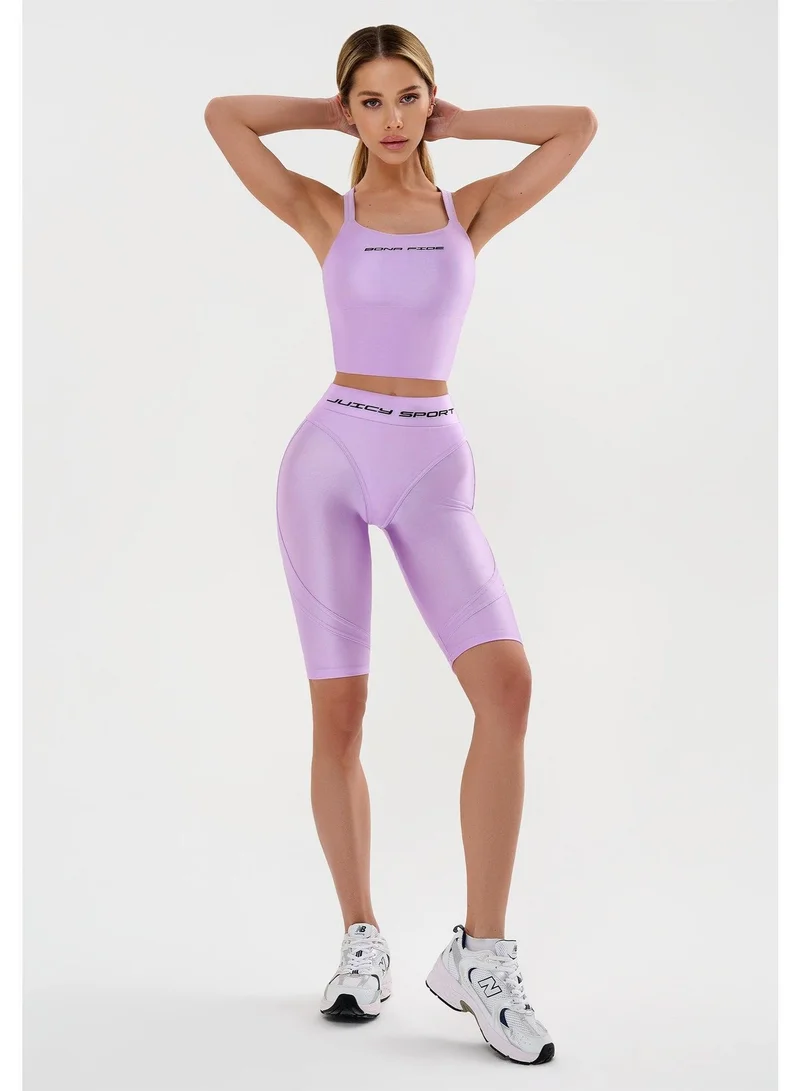Bona Fide Juicy Lilac Juicy High Waist Gym Shorts for Women for Women | Best Price UAE