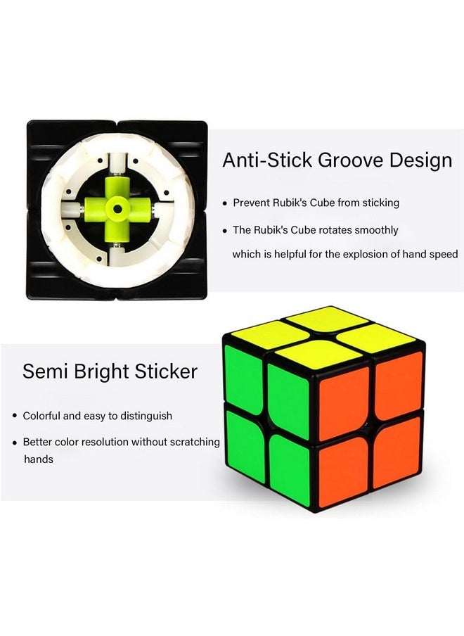 Cubelelo Drift 2x2, 3x3 & Pyraminx Combo (Black) | Stickered Speed Cubes Set | Smooth Turning & Durable | Ideal for Beginner & Intermediate Cubers for Kids & Adults