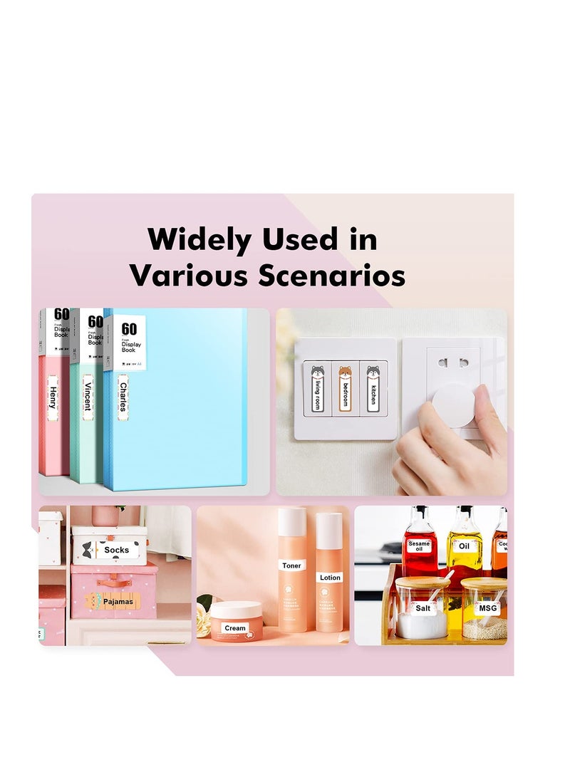 SYOSI Labels Maker Tape, Waterproof Anti-Oil Scratch-Resistant Sticker, Compatible for D11 D110 D101 Printer Labels Stickers, Name Tag for Spice Jars Bottle - Image 5