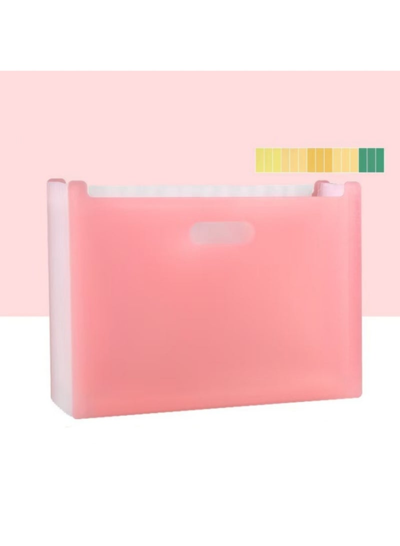 Valiant Glow 13-Pocket Expandable Accordion-Style File Folder | Portable A4 Document Organizer with Labels | Storage Bag for Exam Papers, Textbooks, and Materials (Ideal for Teachers & Students) | School & Office File Folder (Label Colors Shipped Randomly) - Image 1