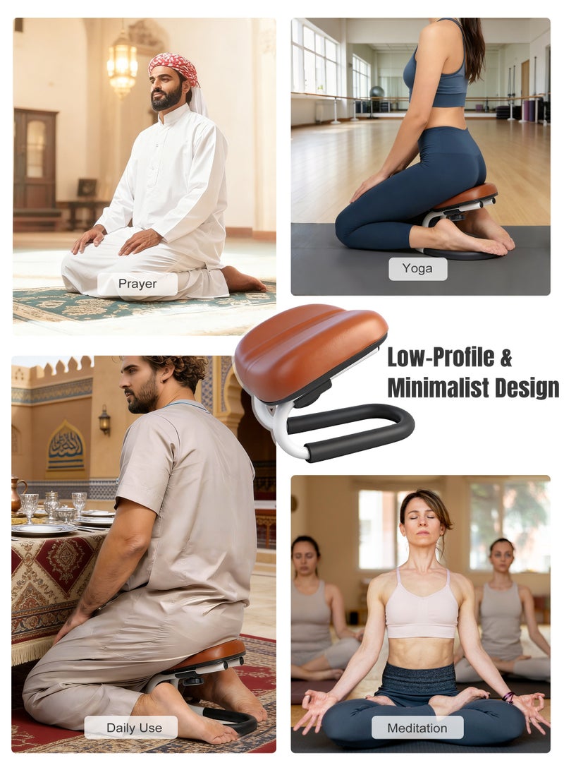 نكومي المقعد السجدي للصلاة | مقعد سجدة قابل للتعديل في الارتفاع مع غطاء مضاد للانزلاق، كرسي التأمل، تصميم أنثروبولوجي لتحقيق وضعية صلاة مريحة، كرسي التأمل لجلسة التأمل، كرسي السجود للركوع والسجود - Image 5