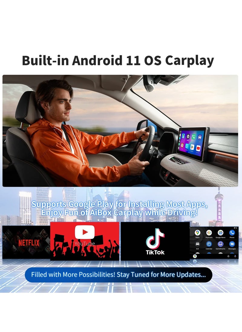 SYOSI - Wireless CarPlay Adapter with Netflix Disney+ YouTube Google Play, CarPlay&Android Auto Wireless Adapter for OEM Wired Carplay Cars, Upgrade Magic Box 2.0, Plug&Play,No Delay,TF Card,Mirroring - Image 1