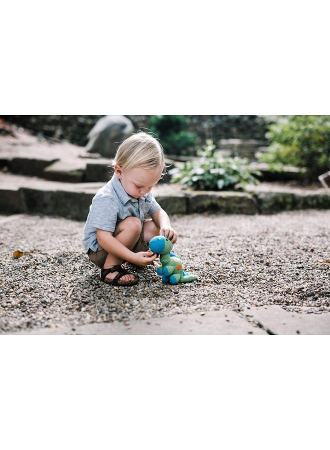 Pebble 200-326 Steggy Dinosaur Rattle, 8.7-inch Length, Cotton Yarn, Green - Image 3