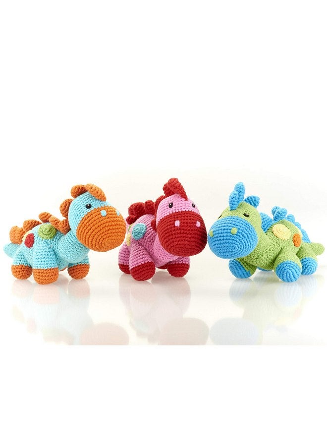 Pebble 200-326 Steggy Dinosaur Rattle, 8.7-inch Length, Cotton Yarn, Green - Image 2