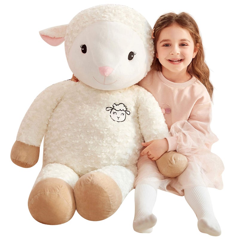 IKASA 30 Giant Sheep Stuffed Animal Jumbo Soft Kawaii Plush Toy for Kids Girlfriend White