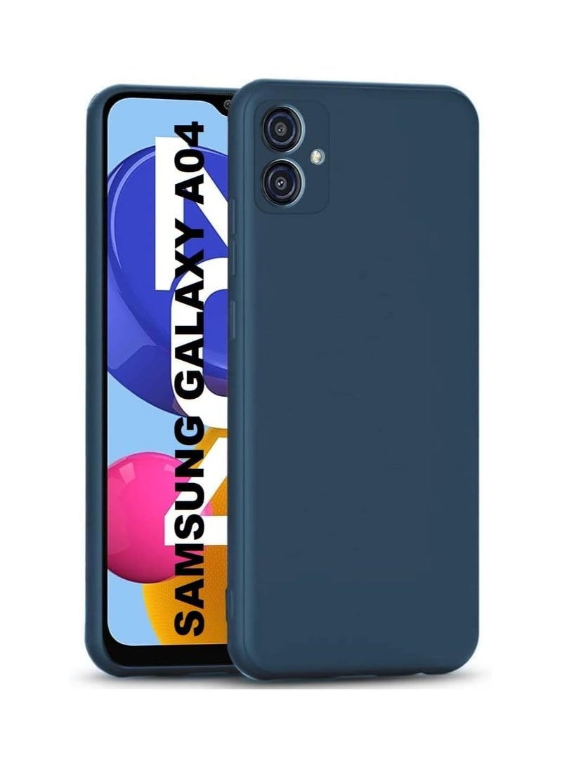 Back Silicone Case Cover For Samsung Galaxy A04 Blue - Image 1