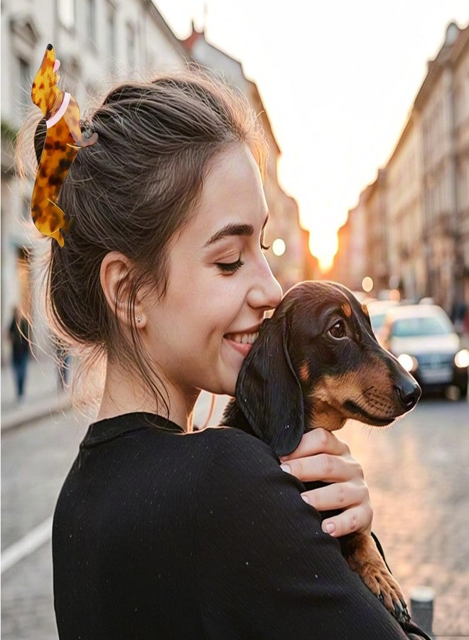 هابدو، قطعة واحدة، مشابك شعر كبيرة على شكل كلب داشهوند (5.1 بوصة)، هدية مثالية للنساء، مصنوعة من الأسيتات، هدية رائعة لمحبي الكلاب، إكسسوارات شعر لطيفة للحيوانات الأليفة، هدية مثالية لعيد الميلاد وأعياد الميلاد. - Image 4