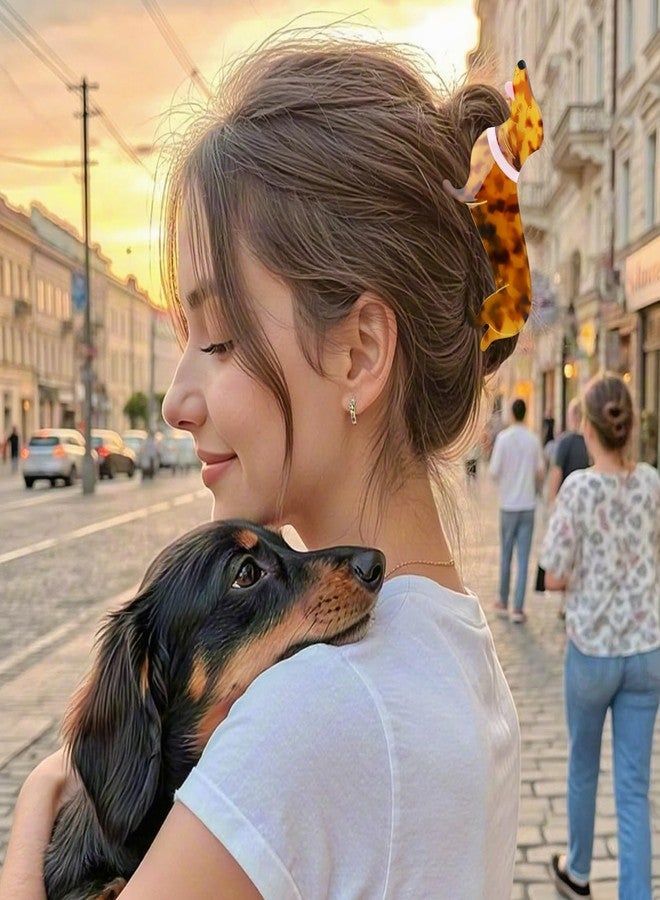 هابدو، قطعة واحدة، مشابك شعر كبيرة على شكل كلب داشهوند (5.1 بوصة)، هدية مثالية للنساء، مصنوعة من الأسيتات، هدية رائعة لمحبي الكلاب، إكسسوارات شعر لطيفة للحيوانات الأليفة، هدية مثالية لعيد الميلاد وأعياد الميلاد. - Image 5