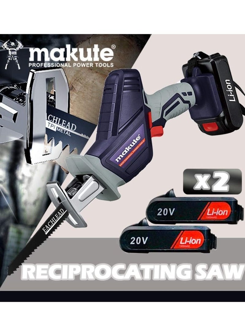 makute Reciprocating Saw wWth Two 16V Batteries, Speed 3000RPM, Reciprocating Distance 15mm, ISO901 Quality Certificate  - Image 3