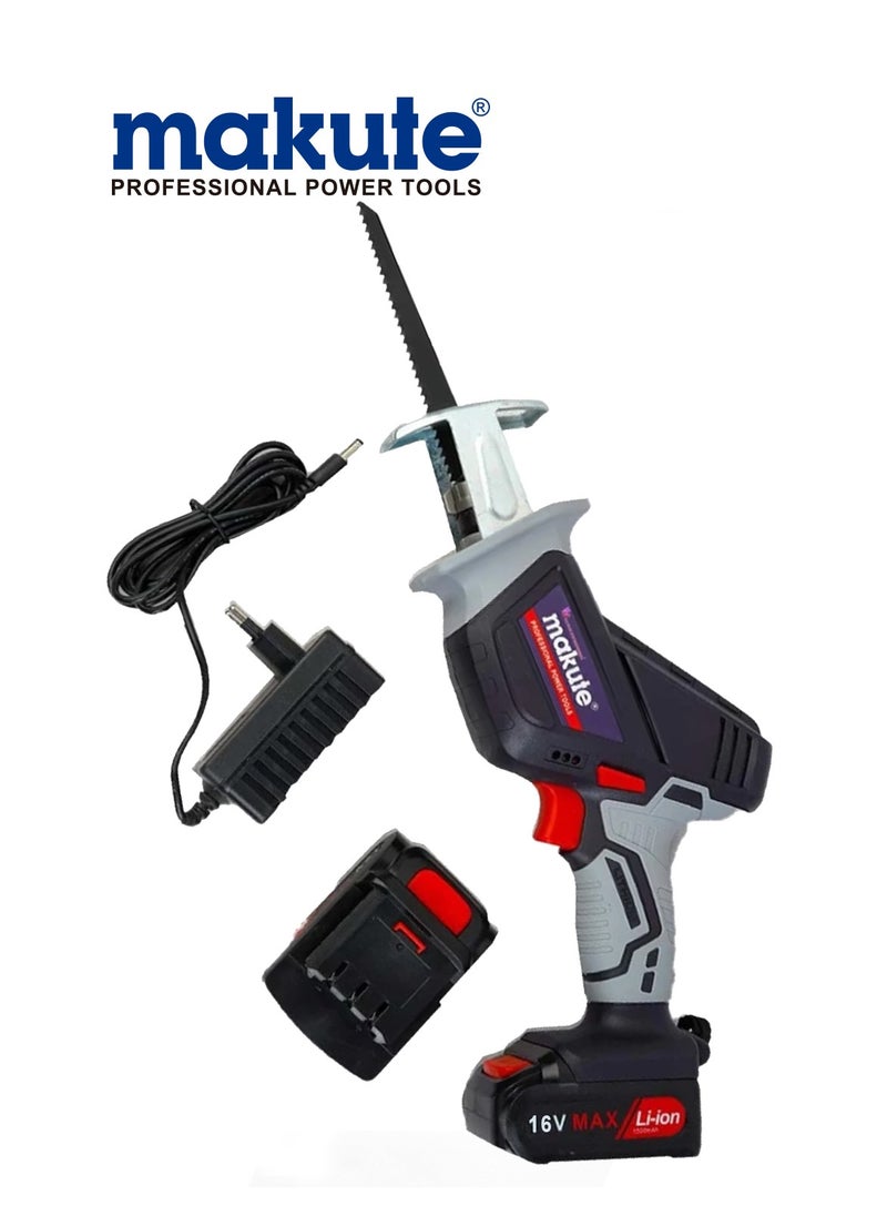 makute Reciprocating Saw wWth Two 16V Batteries, Speed 3000RPM, Reciprocating Distance 15mm, ISO901 Quality Certificate  - Image 4