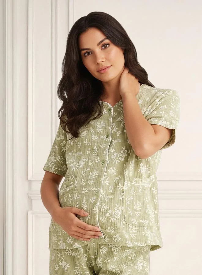 Splash FAV  Maternity Pyjama Set Shirt & Pants Cotton for Women | Best Price UAE