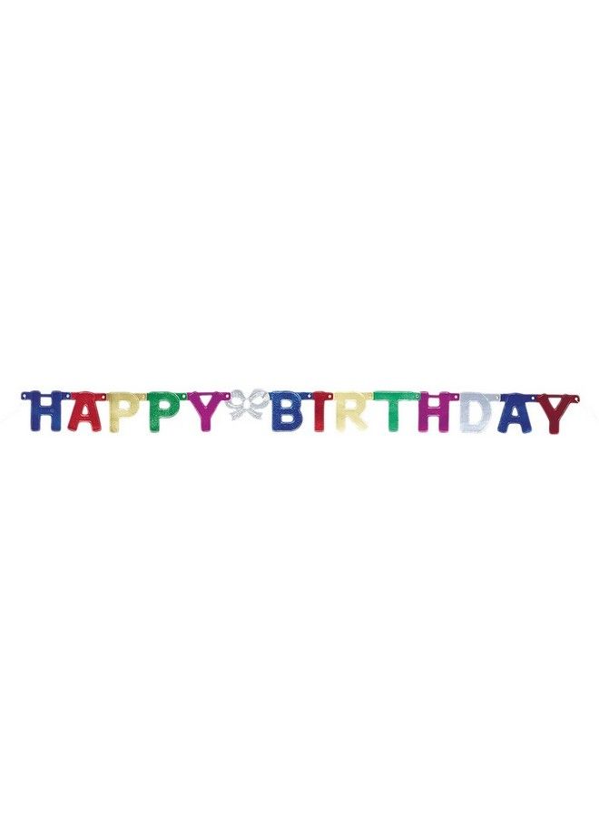 Unique Metallic Birthday Jointed Banner 4Multicolor 1 Pc - Image 2
