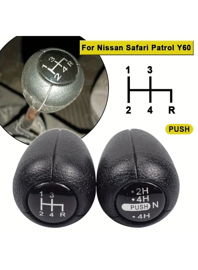 Manual Transmission Gear Shift Knob 4 Speed ABS Black Orange Accents Automotive Interior Accessory - Image 4