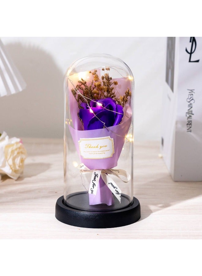 Experience timeless elegance with the Rose Inside a Glass Dome, inspired by the magical story of "Beauty and the Beast." This stunning artificial red rose symbolizes everlasting love, making it a perfect, thoughtful gift for women on any special occasion.  - Image 1