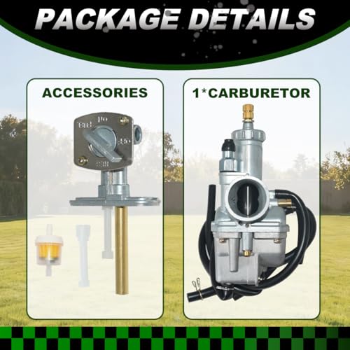 Rebuiman KLF220 Carburetor for Kawasaki Bayou 220 1988-2002，for Bayou 250 KLF250 2003-2011 Carb with Fuel Filter and Fuel Gas Petcock Valve Switch - Image 5