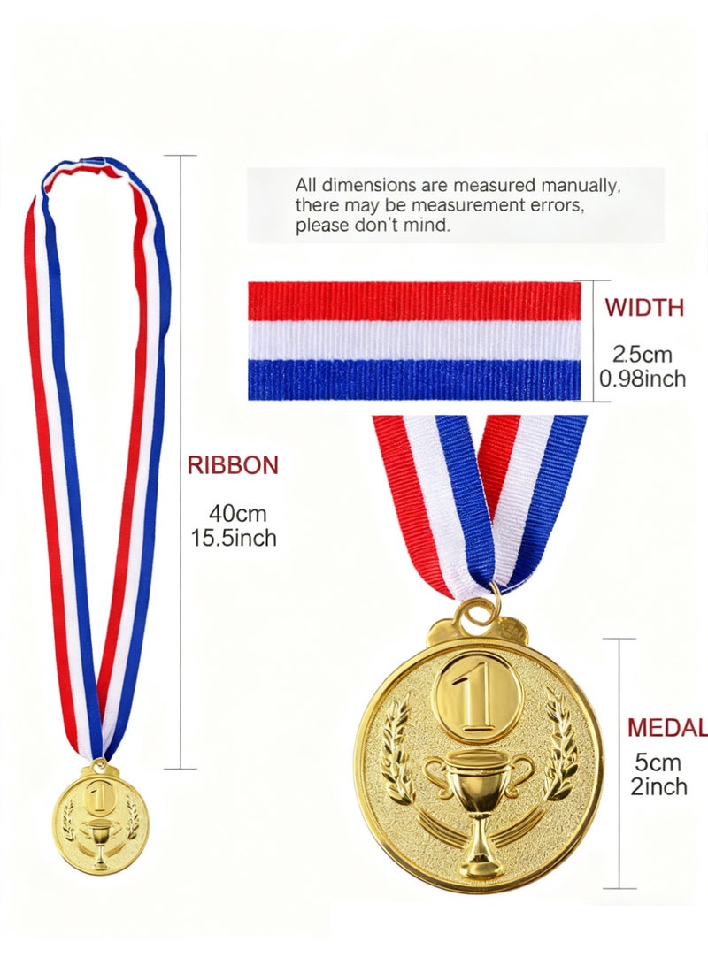 Bincoo 12 Pcs Award Metal Kids Winner Medals for Kids,Gold Silver and Bronze Medals with Trophy Pattern 1st 2nd 3rd Prizes for Sports Award, Competitions, Party Favors and Decorations - Image 2