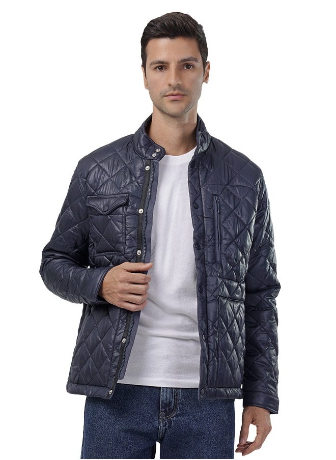 clever - Men's Waterproof Jacket - Fiber Lined - Navy Blue - Image 1