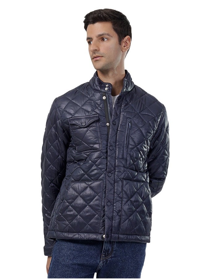 clever - Men's Waterproof Jacket - Fiber Lined - Navy Blue - Image 1