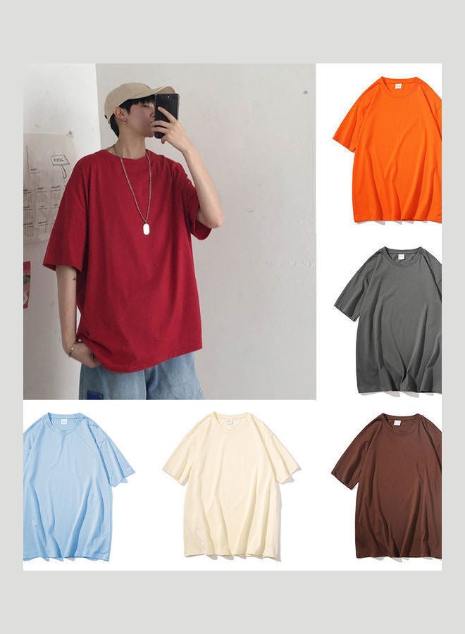 NIBEMINENT Loose Fit Solid T-Shirt Coffee - Image 2