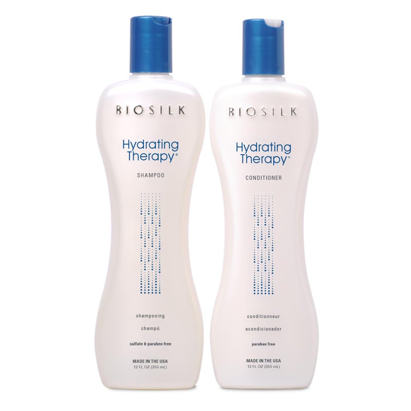 BioSilk Hydrating Therapy Shampoo & Conditioner, Replenishes Hair Moisture & Coarse Hair, Sulfate, Paraben, & Cruelty-Free, 12 Oz (2 Count) - Image 1