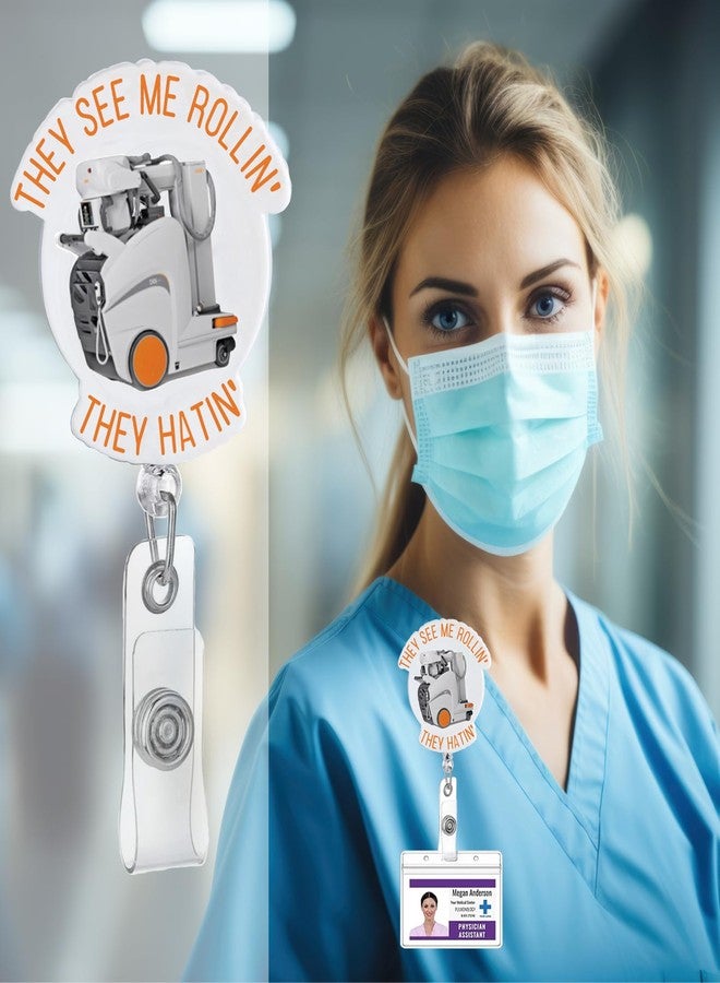 963RW Nurse Badge Reel Retractable ID with Clip, Funny Medical Cart Badge Holder for MD RN LPN Nurses Medical Assistants - Image 3