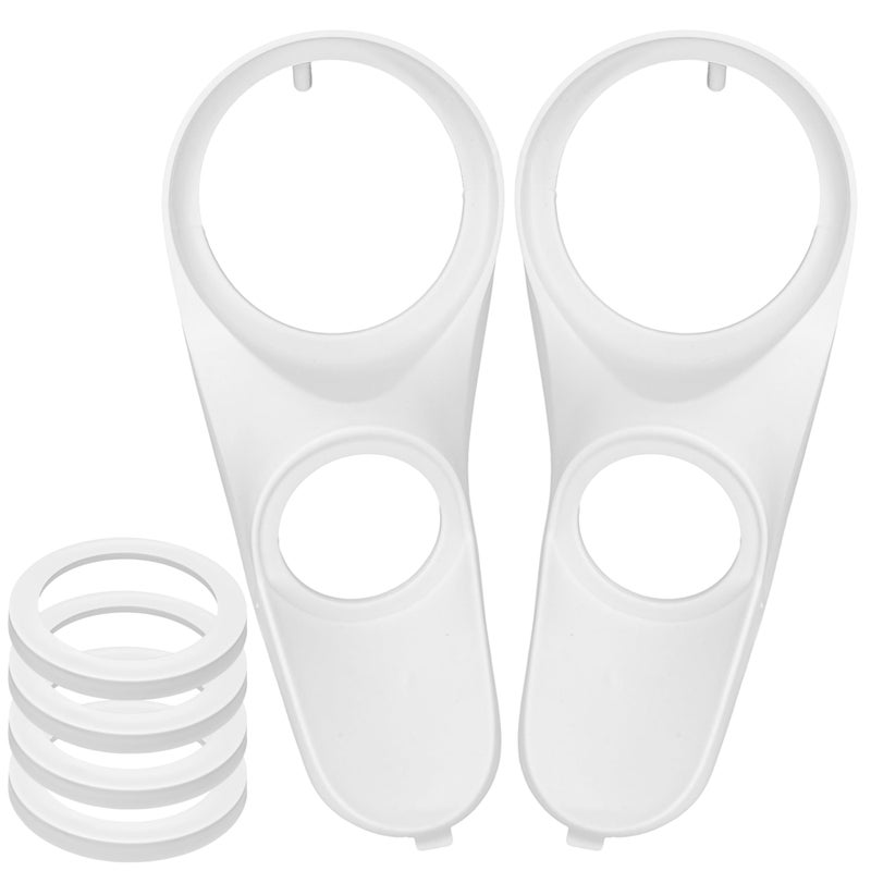 KH866 1 Pair Car Audio Speaker A-Column Tweeter Mounting Brackets, Pods Mounts with Plastic Gasket Washer, White Mounting Brackets for 2 Inch & 3.5 8 Speakers - Image 1