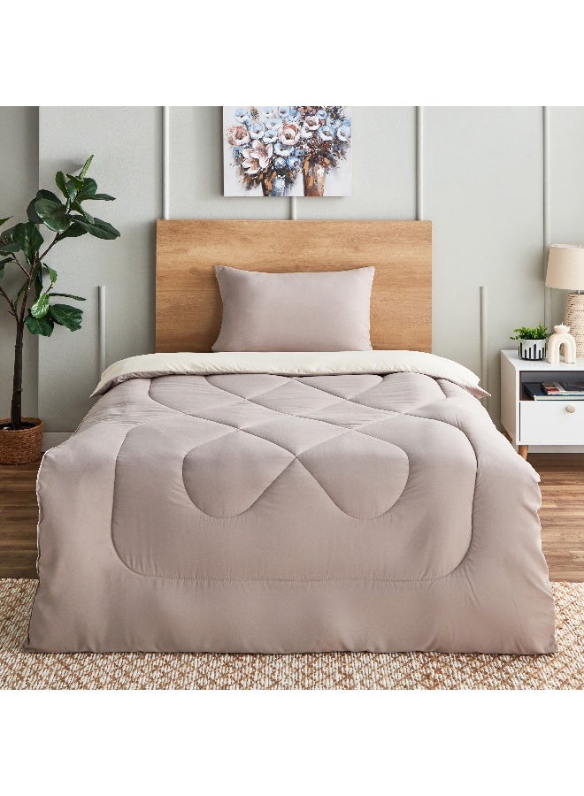 Home Box Derby 2-Piece Reversible Microfiber Single Comforter Set - 135x220 cm  - Image 3