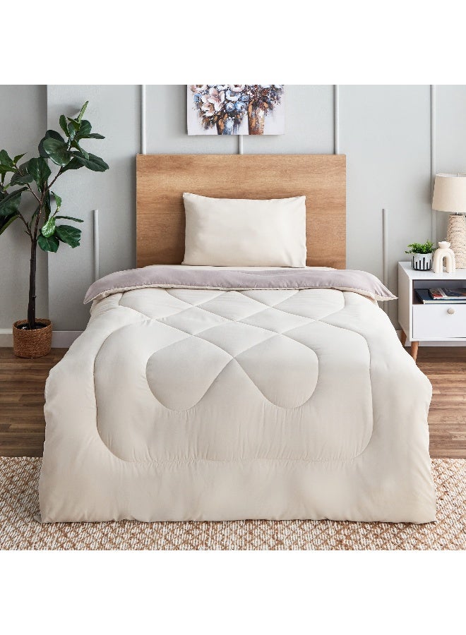 Home Box Derby 2-Piece Reversible Microfiber Single Comforter Set - 135x220 cm  - Image 2