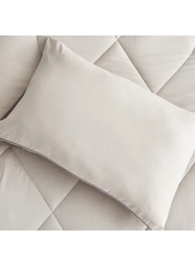 Home Box Derby 2-Piece Reversible Microfiber Single Comforter Set - 135x220 cm