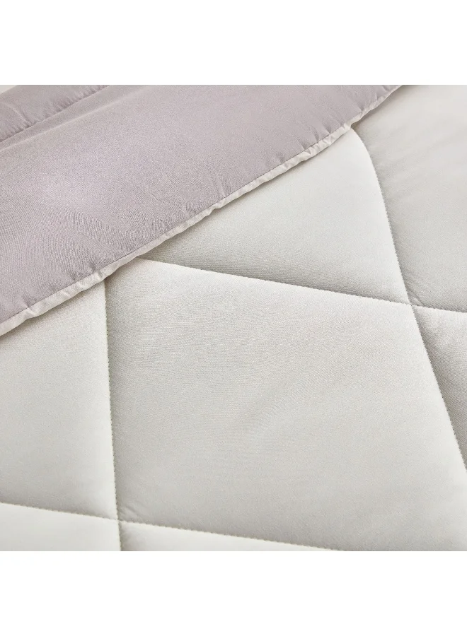 Home Box Derby 2-Piece Reversible Microfiber Single Comforter Set - 135x220 cm