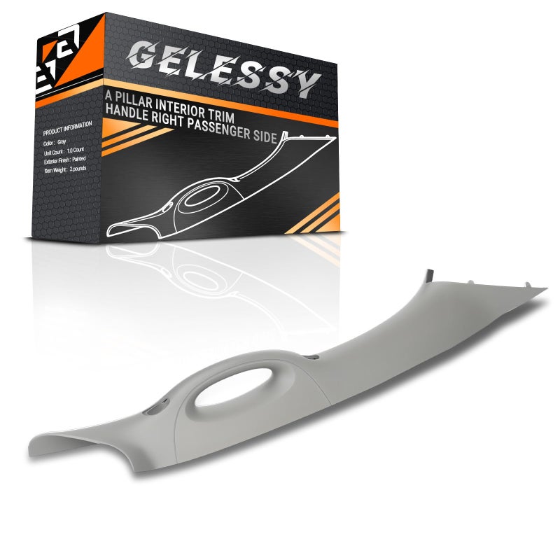 مقبض تزيين داخلي عمود A الجانبي الأيمن للركاب Gelessy 4L3Z1503598AAC متوافق مع فورد F150 2004-2008 ولينكولن مارك LT 2006-2008 باللون الرمادي