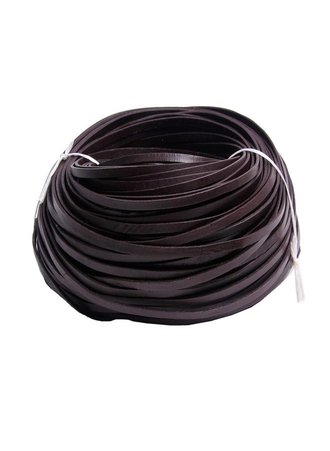 Zhiheng 21yard Genuine Leather Strip String Cord Flat Leather Braiding String Rope for Jewelry Making Necklace,Bracelets,Shoe Lace,Bag Straps,DIY Projects (3mm,Dark Chocolate) - Image 1